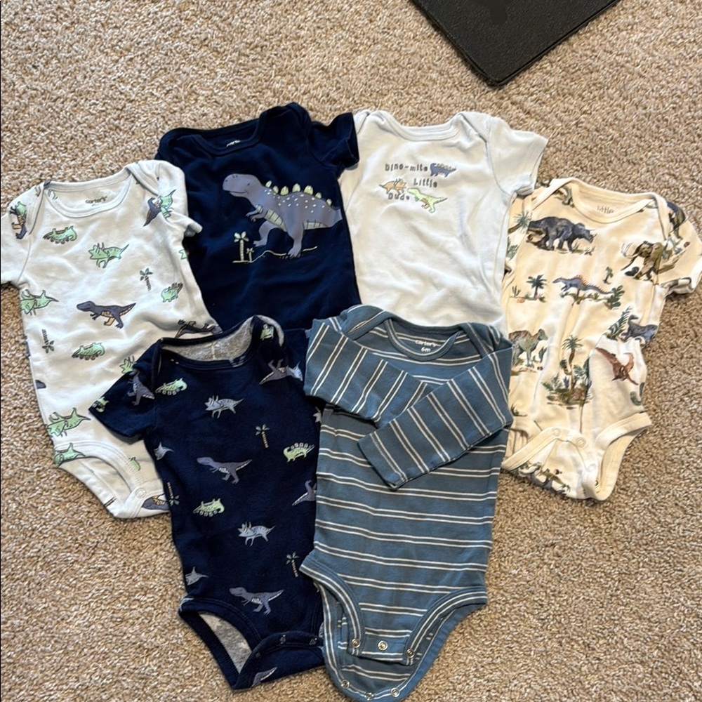 Carter's Blue Dinosaur Bodysuit Collection